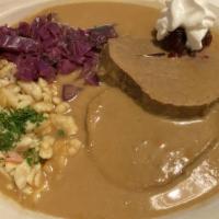 Sauerbraten · Served with homemade spaetzle.
