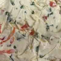 Jalapeno Cream Cheese · Pasteurized milk cream, Cheese culture, Salt, Red Bell pepper & Jalapeno.