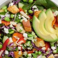 DESIGN YOUR OWN SALAD · select organic greens, 5 specialty ingredients and dressing          *We can't guarantee ite...
