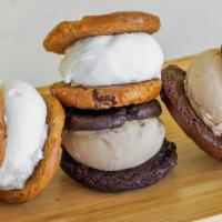 Gluten Free Sandwich 4 Pack · (2) Mocha Fudge Cookie and Cup of Joe Ice Cream
(2) Chocolate Chunk Cookie and French Vanill...
