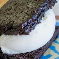 Brownie Sandwich · A brownie with your favorite ice cream made into a sandwich? Yes, please!