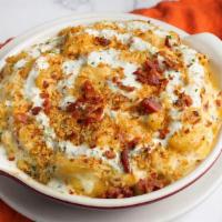 Chicken Bacon Ranch Mac · For the ranch lovers! Grilled chicken, bacon and cheddar. Topped with crispy breadcrumbs and...