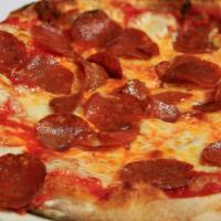 Pizza Pepperoni · Pepperoni, mozzarella cheese and tomato sauce