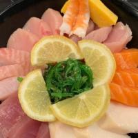 Chirashi Sushi · Mixed sashimi over rice.