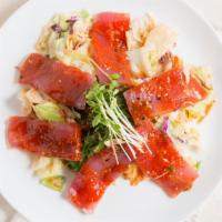 #02. Ahi Poki · Spicy food. Japanese Hawaiian style tuna and seaweed salad.