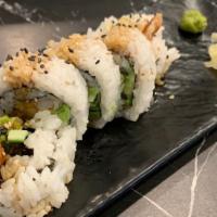 Shrimp Tempura Roll · Deep fried shrimp tempura with cucumber, avocado. (Ask for Vegetarian Option!)