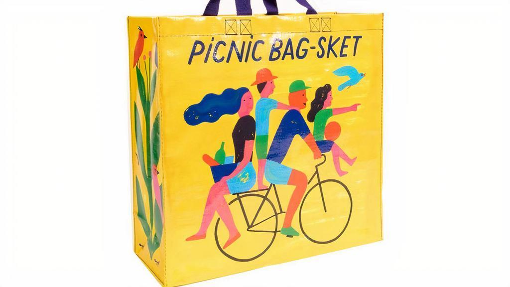 'Picnic Bag-sket' Shopper Tote · We'll pack your order in your new tote! 

Look! Over there! A pun! On a bag!

-95% post consumer recycled material.
-Dimensions: 15