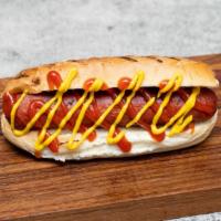 Stadium Dog · Classic American 1/4lb all-beef skinless stadium hot dog.