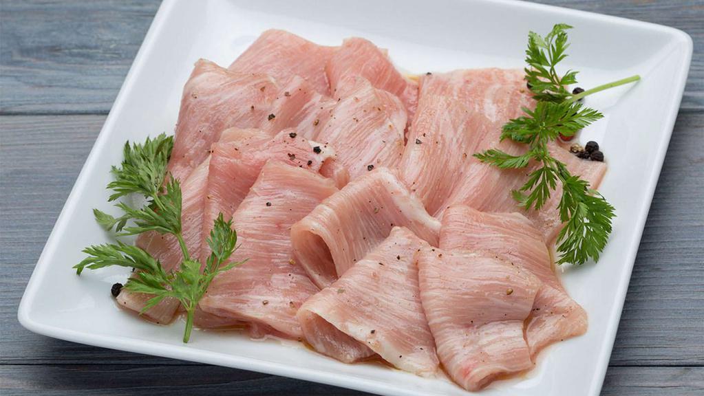 Hangjungsal (1 Lb) · Pork cheek. Contains raw meat.
