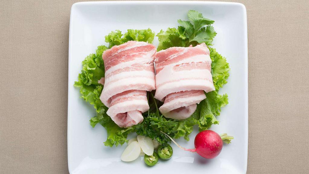 Samgyubsal (1 Lb) · Pork belly. Contains raw meat.