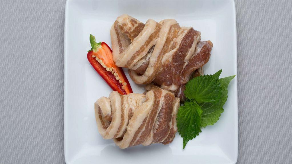 Hawaiian Bacon (1 Lb) · Soy sauce pork belly. Contains raw meat.