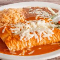 #5. Two enchiladas, rice and beans · 
