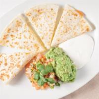 Cheese Quesadilla with Rice and Beans · 