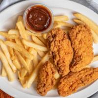 4 PCS Chicken Strips + Fries · choice of eight pieces and four pieces for an additional charges.