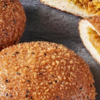 Curry Croquette · Contains: Coconut, Egg, Milk, Shellfish, Soy, Wheat