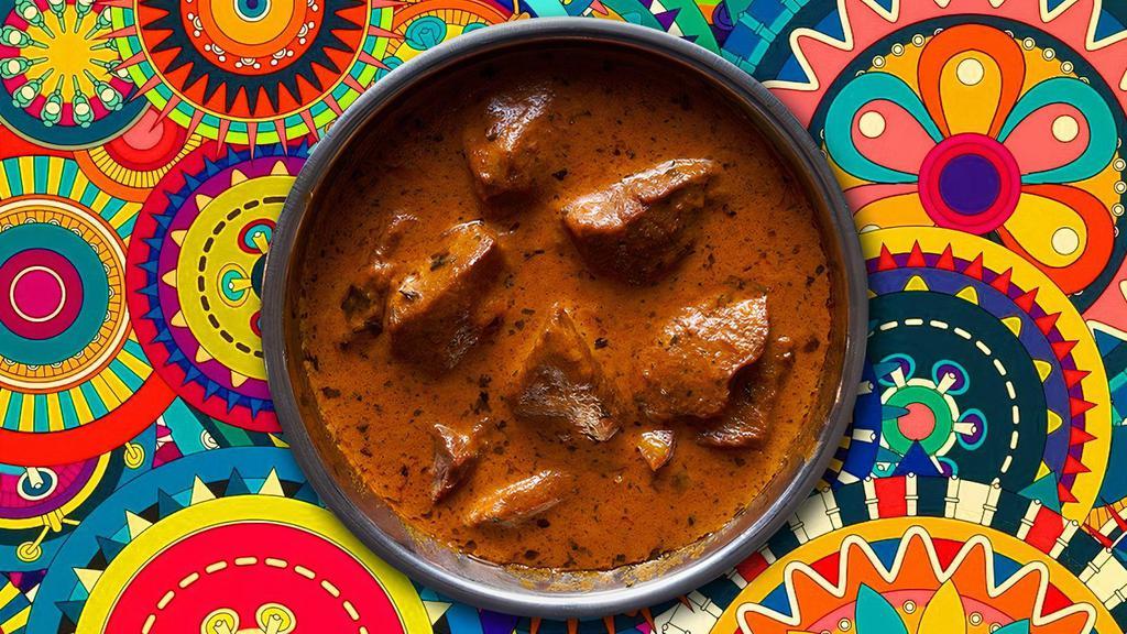 Lamb Zest Tikka Masala · Tender pieces of Lamb marinated in a blend of yogurt and mild tandoori spices, then baked in clay oven and cooked with fresh mint leaves, cream, cashew paste and our special Masala sauce.