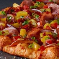 Maui Zaui - X-Large (16 slices) · Ham, mini pepperoni or chicken with bacon, pineapple, tomatoes, and red and green onions on ...