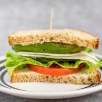 the Marina green · avocado, cheese, lettuce, tomato, sprouts, cucumber, on wheat sliced or roll