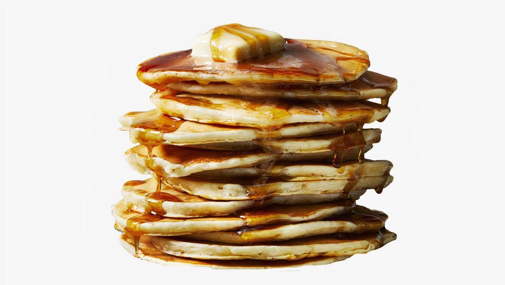 Classic Pancakes · Two large pancakes served with syrup.