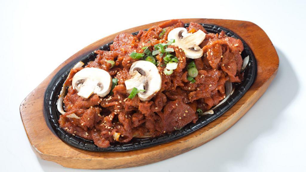 Dwae Ji Bul Go Gi · Spicy. Spicy grilled marinated pork.