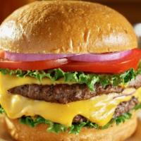 Cheeseburger · Ground angus beef and creamy cheese with your choice of toppings between soft burger buns an...