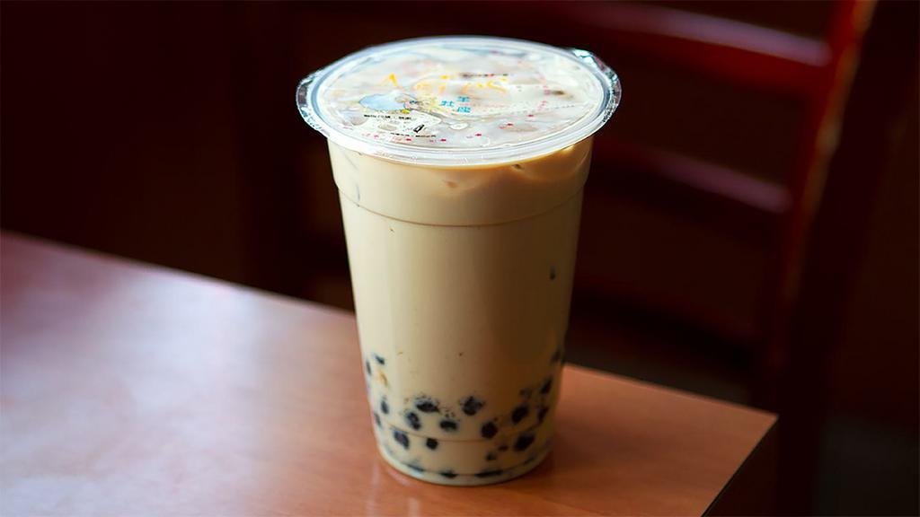 Bubble Tea · USES NON-DAIRY CREAMER IN THE DRINK AND 
IT COMES WITH TAPIOCA PEARL
