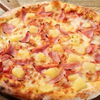 Hawaiian Punch Pizza · Features a thin and crispy crust with Canadian bacon & pineapple.