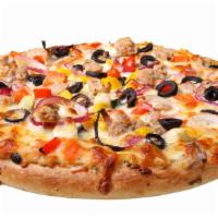 The Gyro Pizza · Fresh out of the oven and seasoned to perfection, 14