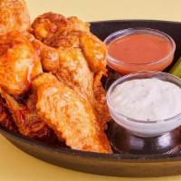 Mango Habañero Wings · Classic Bone-In Wings, this delectable sauce is sweet with a habanero spiced kick for that p...