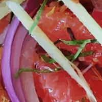 Grapefruit Salad · Fresh grapefruit with lemongrass, kaffir, ginger julienne, caramelized and fresh red onions,...