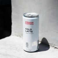 EQ Cold Latte · Equator cold latte in a can to go.