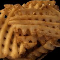 Plain waffle cut fries · Medium sized plain waffle cut fries