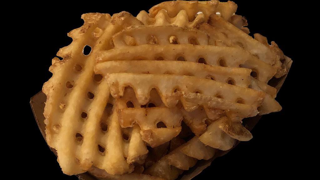 Plain Large Fries · Plain crisscut waffle fries.