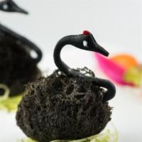 Black Swan Taro Puff (2) · Charcoal colored taro puff stuffed with minced pork, shrimp and duck