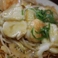 Seafood Crispy Noodle · Crispy egg noodles, scallop, shrimp, & cuttlefish