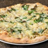 Wild Picnic · Olive oil, spinach, hen o' the woods mushrooms, and famosa cheese. Add bacon (chef's pick) o...
