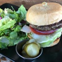 Impossible Burger & Fries · 100% plant-based patty, with lettuce and onion on our house-made bun.  comes with side of di...