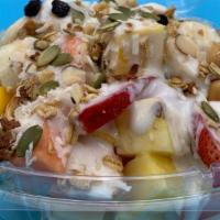 Bionico · Our take on granola and fruit will delight you. Melon, pineapple, apple, banana, and strawbe...