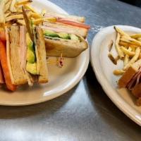 California Club* · Triple Decker with ham and turkey, tomatoes, avocado and Jack cheese. Served on your choice ...