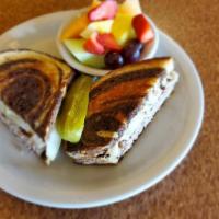 Patty Melt · Grilled rye bread, swiss cheese and grilled onions.