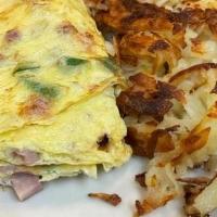 Denver Omelette* · Filled with bell peppers, onions ,ham and american cheese