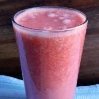 Fruit Smoothie · Strawberry smoothie made with apple juice and banana. blueberry made with soy milk and banana.