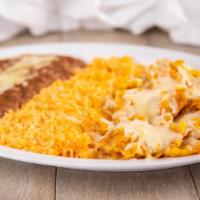 Chilaquiles Breakfast Platter · Sautéed scrambled eggs, tortilla chips in a red or green sauce topped with melted cheese.