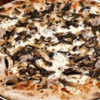 Maremma · Mozzarella, molinari Italian sausage, white mushrooms and Italian black truffle cream.