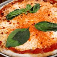 Margherita · Fiordilatte mozzarella, tomato sauce, fresh basil.
