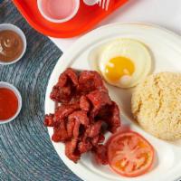 Tosilog · Favorites. cured sweet pork, a.k.a Filipino bacon

*includes a side of garlic rice & egg