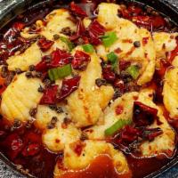 152. Spicy Fish Fillet with Flaming Red Oil  农家大碗水煮鱼 · Hot and spicy.