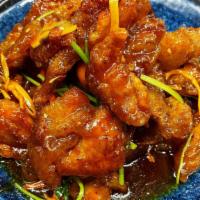 267.fried pork w/sweet garlic ginger sauce 流星锅包肉 · 