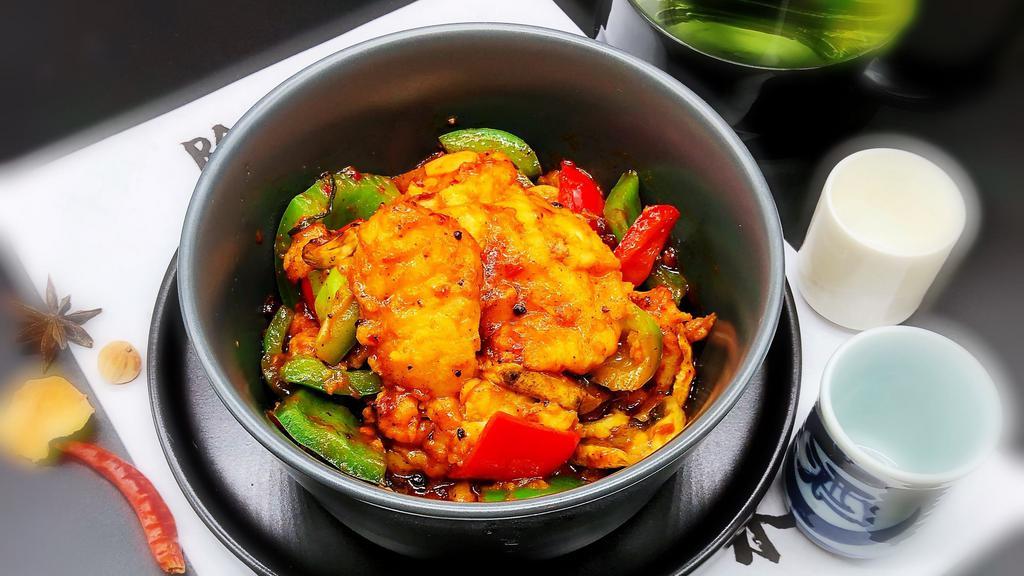 小碗豉椒鱼片（fish w/black bean pepper sauce) · spicy