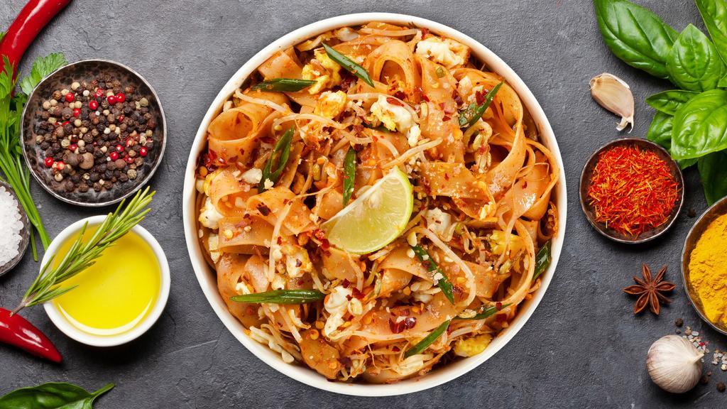 Pad Thai Teaser Bowl · Pad Thai noodles stir fried with celery, bell peppers, onions, carrots, your choice of protein and sauce.